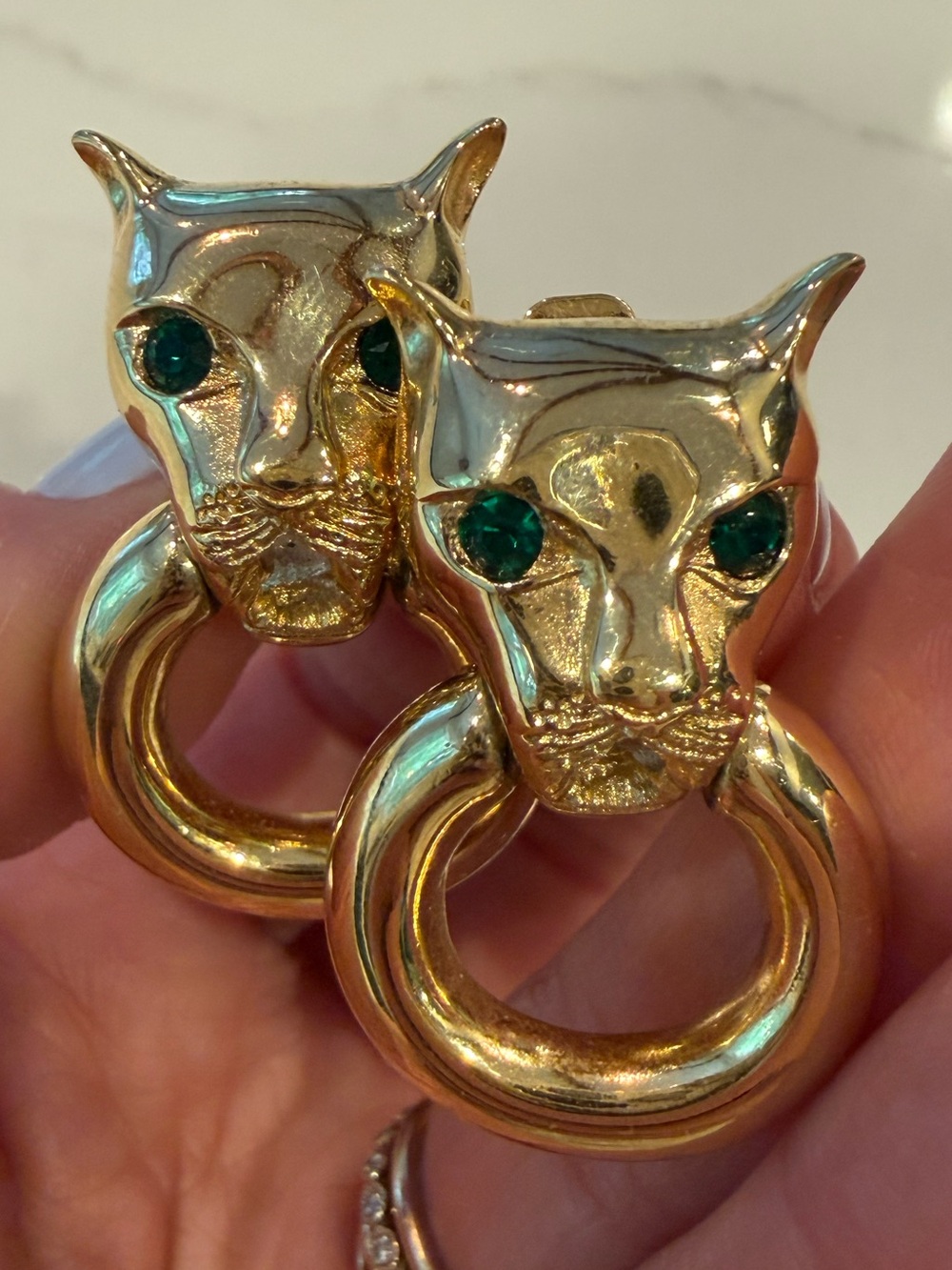 Vintage 1970’s Givenchy Jaguar Panther Pierced Earrings (French Post) - Picture 1 of 6